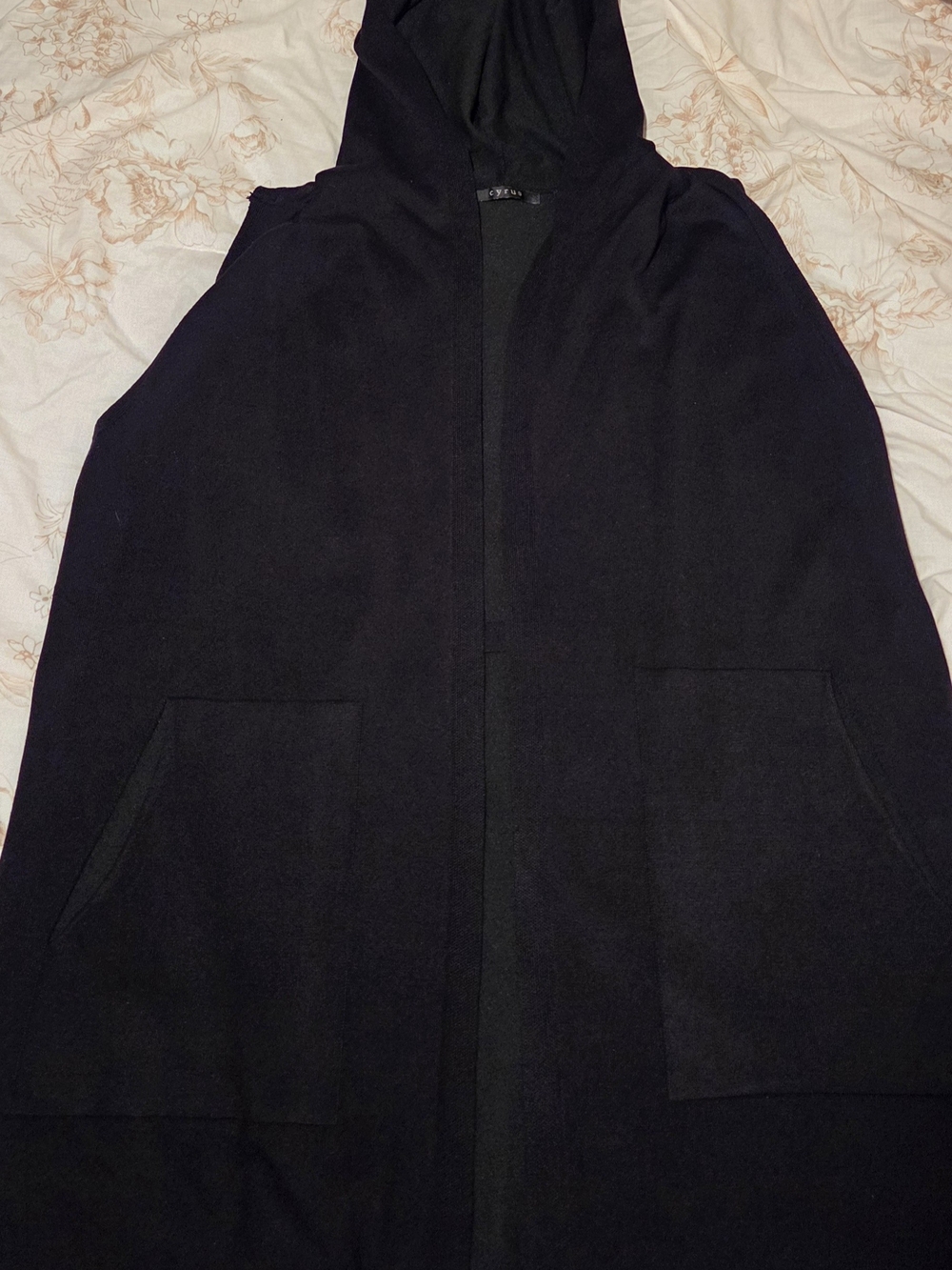 Women's Black Hooded Sweater Coat-Sleek Everyday Layer